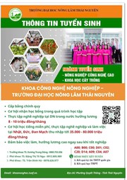 Tuyển sinh bổ sung đợt 2 năm 2025 ngành Nông nghiệp Công nghệ cao